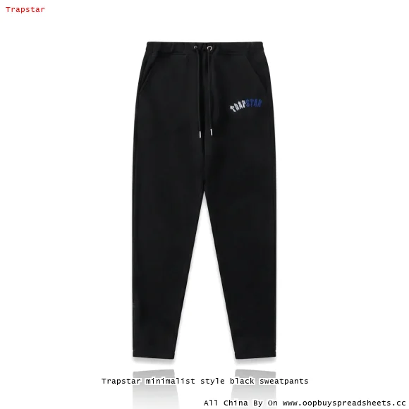 Trapstar minimalist style black sweatpants
