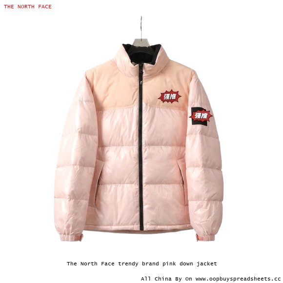 The North Face trendy brand pink down jacket