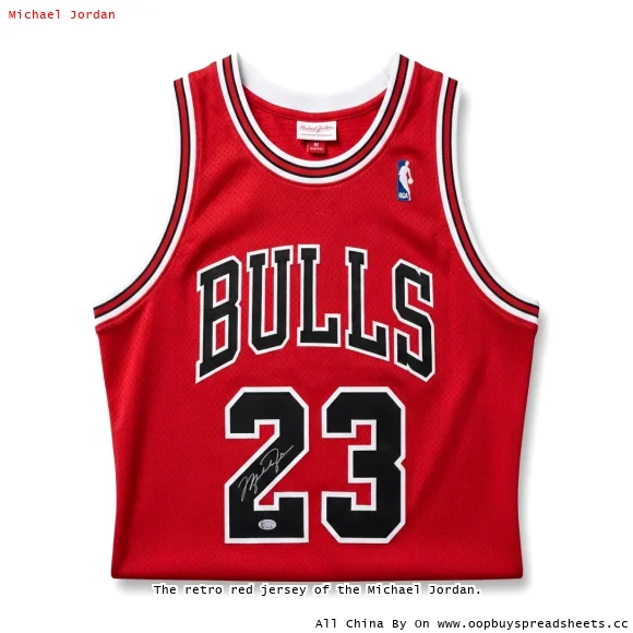 The retro red jersey of the Michael Jordan.
