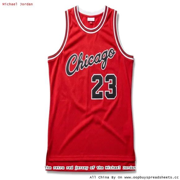 The retro red jersey of the Michael Jordan