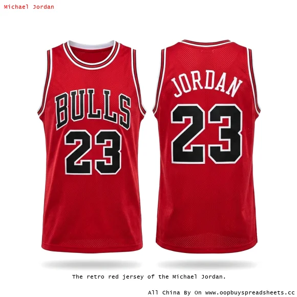 The retro red jersey of the Michael Jordan.