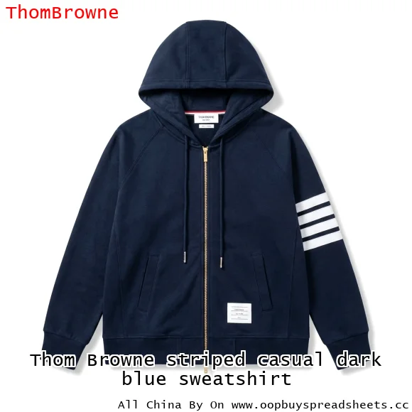 Thom Browne striped casual dark blue sweatshirt