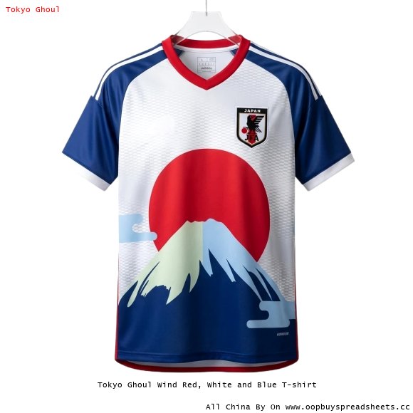 Tokyo Ghoul Wind Red, White and Blue T-shirt