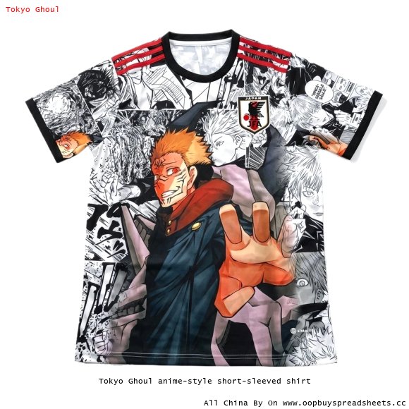 Tokyo Ghoul anime-style short-sleeved shirt