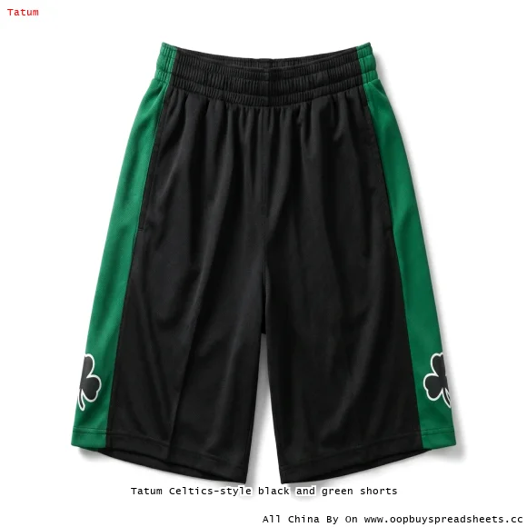 Tatum Celtics-style black and green shorts