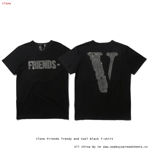 Vlone Friends Trendy and Cool Black T-shirt