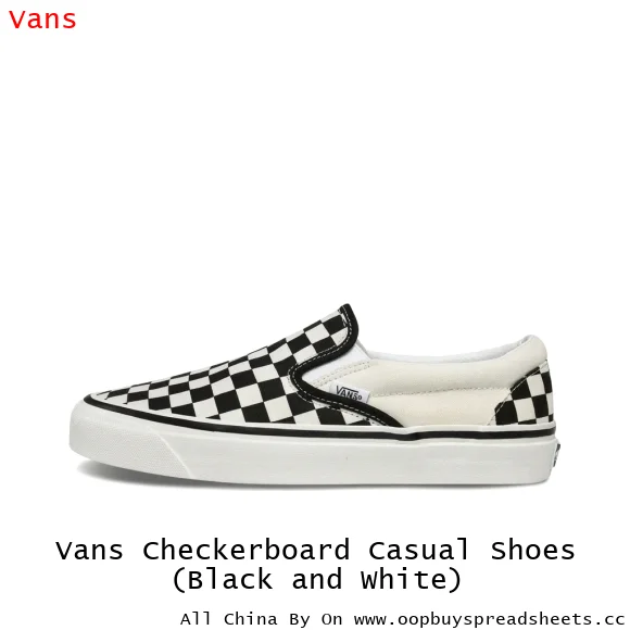 Vans Checkerboard Casual Shoes (Black and White)