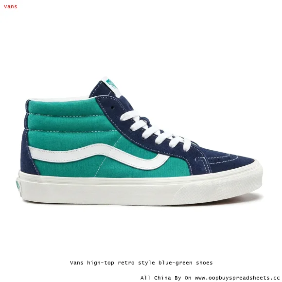 Vans high-top retro style blue-green shoes