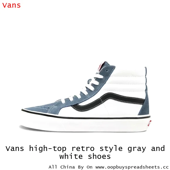 Vans high-top retro style gray and white shoes