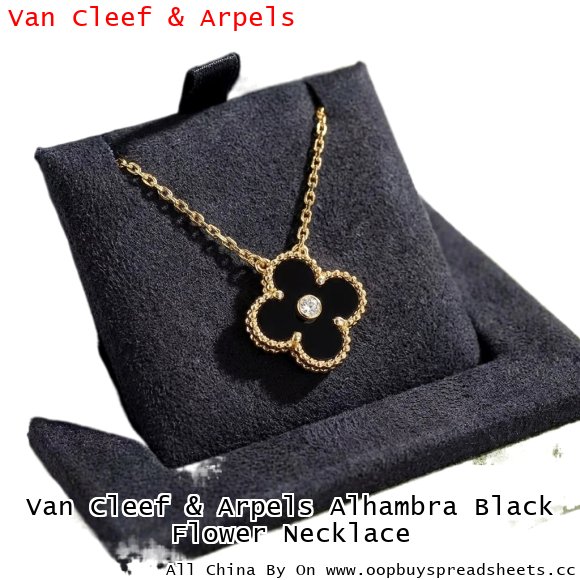 Van Cleef & Arpels Alhambra Black Flower Necklace