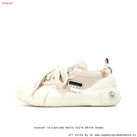 Xvessel Vulcanized Retro Style White Shoes