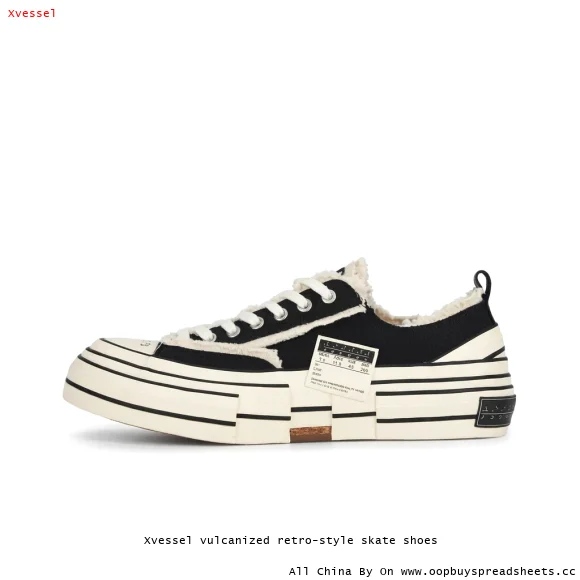 Xvessel vulcanized retro-style skate shoes