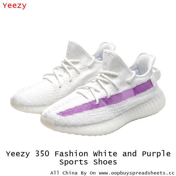 Yeezy 350 Fashion White and Purple Sports Shoes