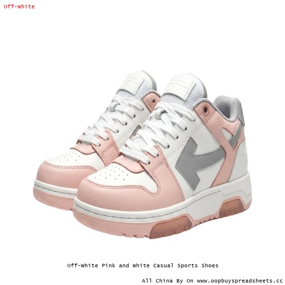 Off-White Pink and White Casual Sports Shoes