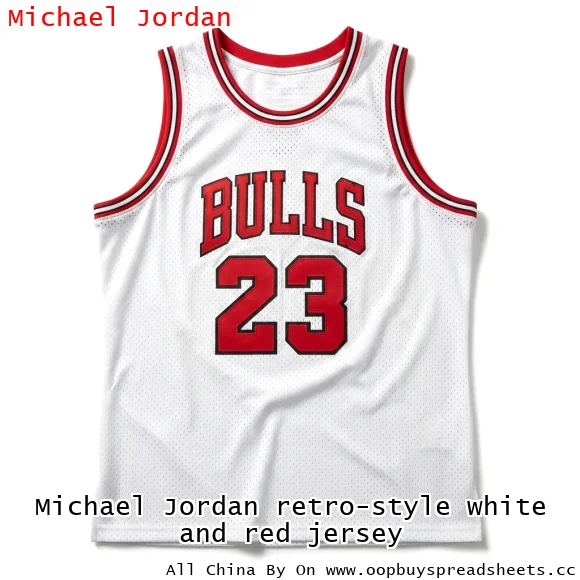 Michael Jordan retro-style white and red jersey