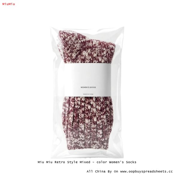 Miu Miu Retro Style Mixed - color Women's Socks