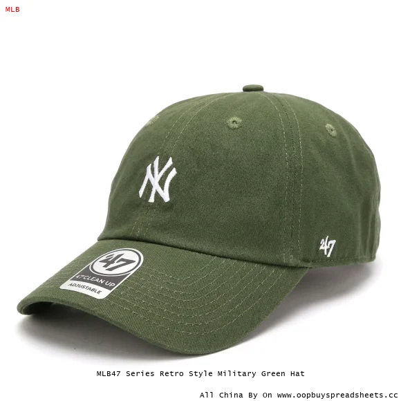 MLB47 Series Retro Style Military Green Hat