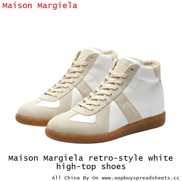 Maison Margiela retro-style white high-top shoes