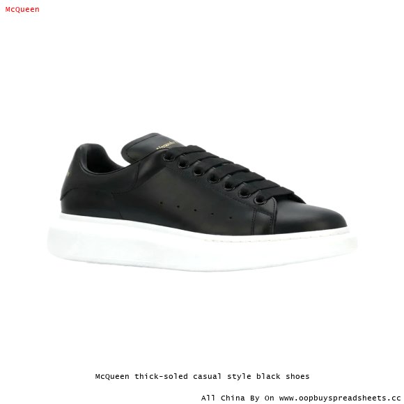 McQueen thick-soled casual style black shoes