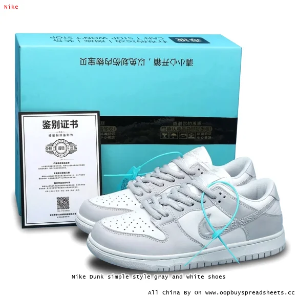Nike Dunk simple style gray and white shoes