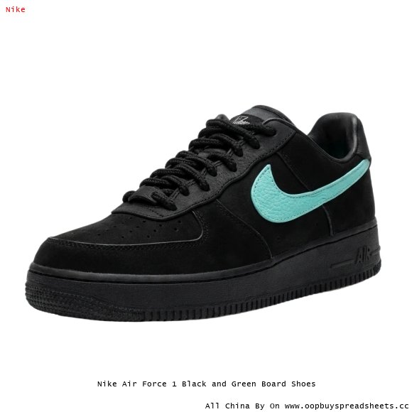 Nike Air Force 1 Black and Green Board Shoes