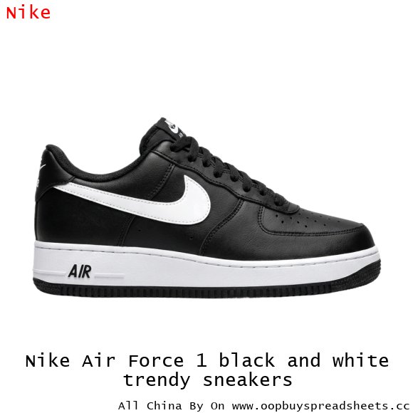 Nike Air Force 1 black and white trendy sneakers