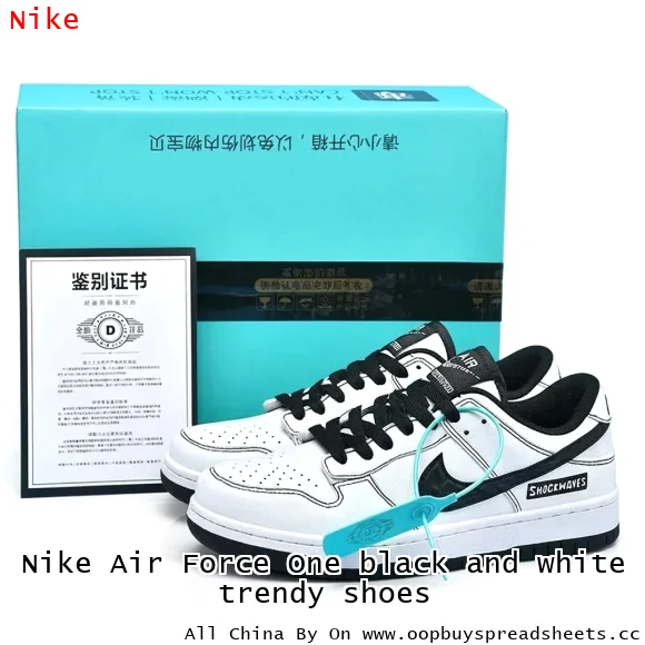 Nike Air Force One black and white trendy shoes