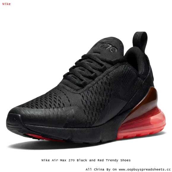 Nike Air Max 270 Black and Red Trendy Shoes