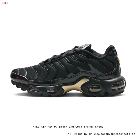 Nike Air Max 97 Black and Gold Trendy Shoes