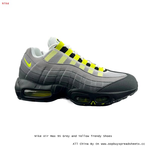Nike Air Max 95 Grey and Yellow Trendy Shoes