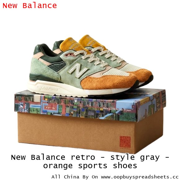New Balance retro - style gray - orange sports shoes