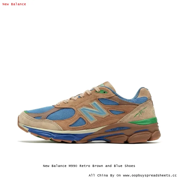 New Balance M990 Retro Brown and Blue Shoes