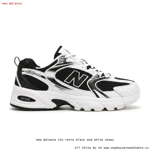 New Balance 530 retro black and white shoes