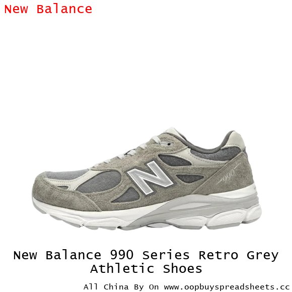 New Balance 990 Series Retro Grey Athletic Shoes