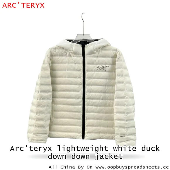 Arc'teryx lightweight white duck down down jacket