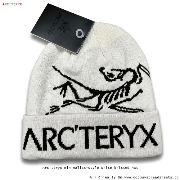 Arc'teryx minimalist-style white knitted hat