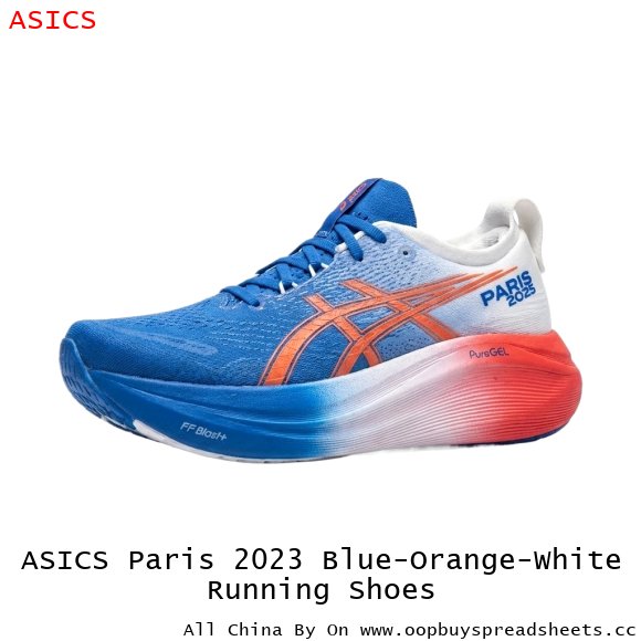 ASICS Paris 2023 Blue-Orange-White Running Shoes