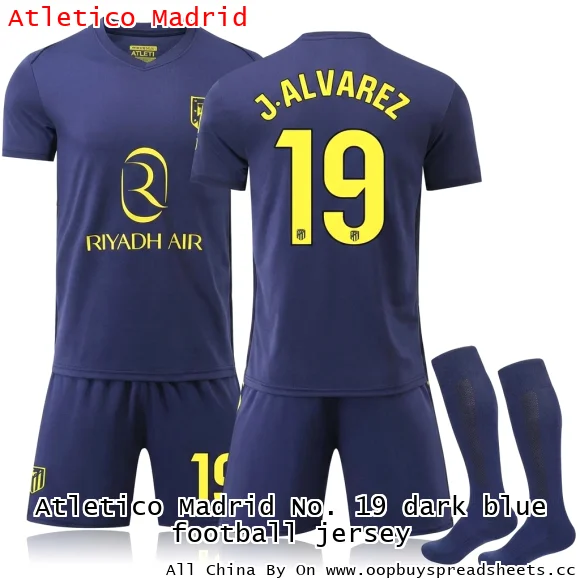 Atletico Madrid No. 19 dark blue football jersey