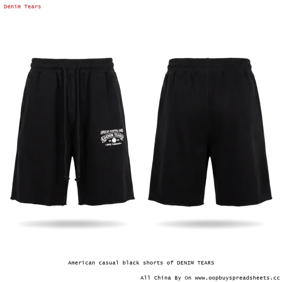 American casual black shorts of DENIM TEARS