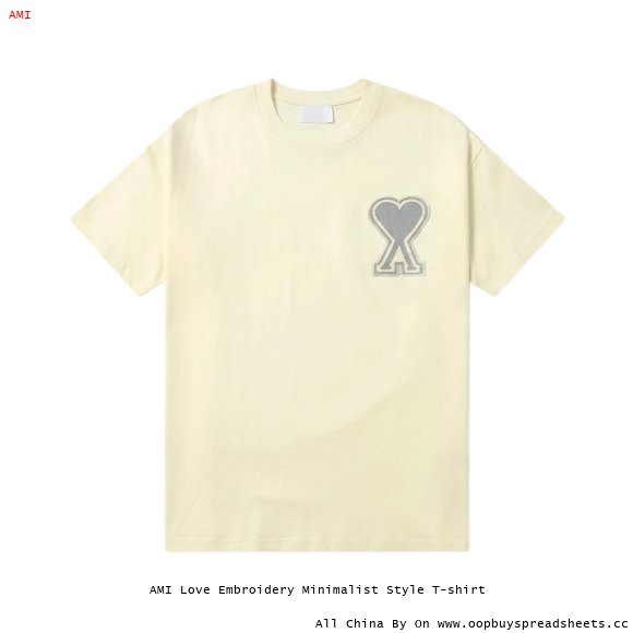 AMI Love Embroidery Minimalist Style T-shirt