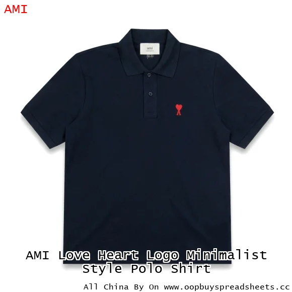 AMI Love Heart Logo Minimalist Style Polo Shirt