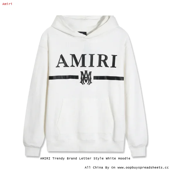 AMIRI Trendy Brand Letter Style White Hoodie
