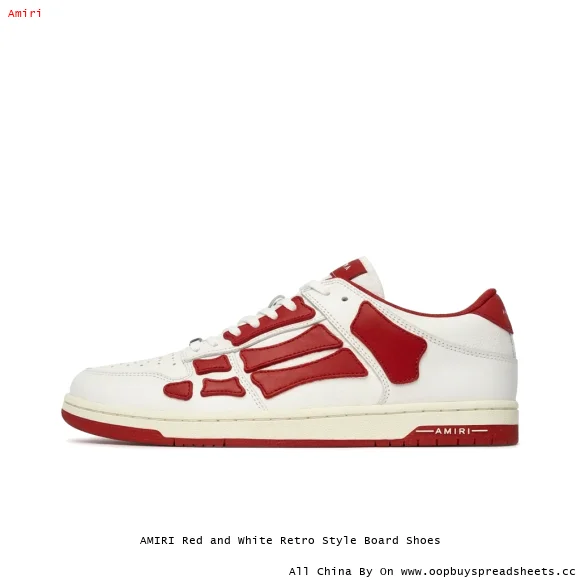 AMIRI Red and White Retro Style Board Shoes