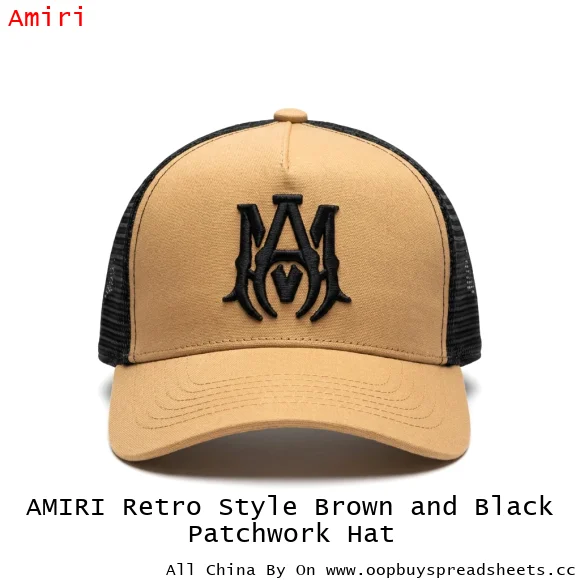AMIRI Retro Style Brown and Black Patchwork Hat