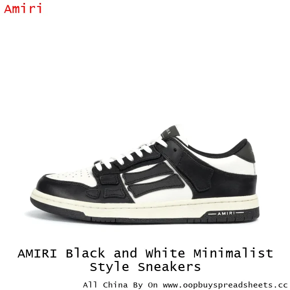 AMIRI Black and White Minimalist Style Sneakers
