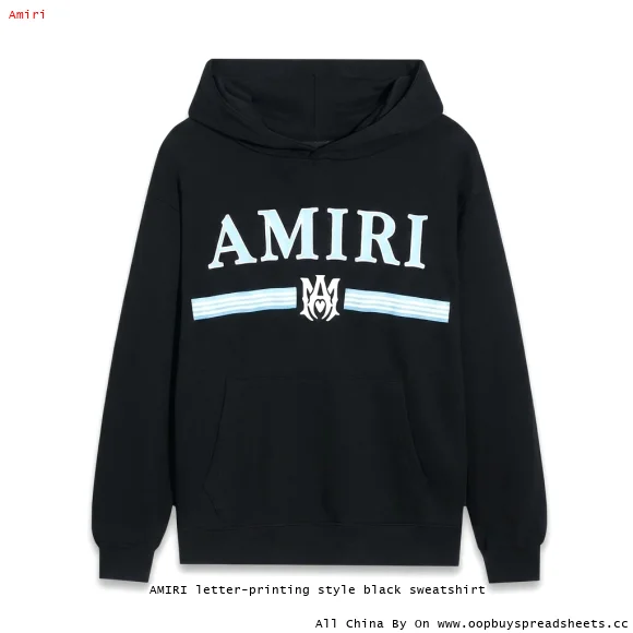 AMIRI letter-printing style black sweatshirt