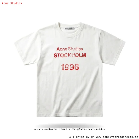 Acne Studios minimalist style white T-shirt
