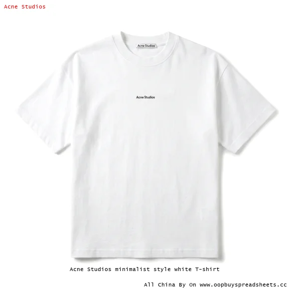 Acne Studios minimalist style white T-shirt