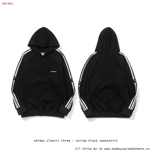 Adidas classic three - stripe black sweatshirt