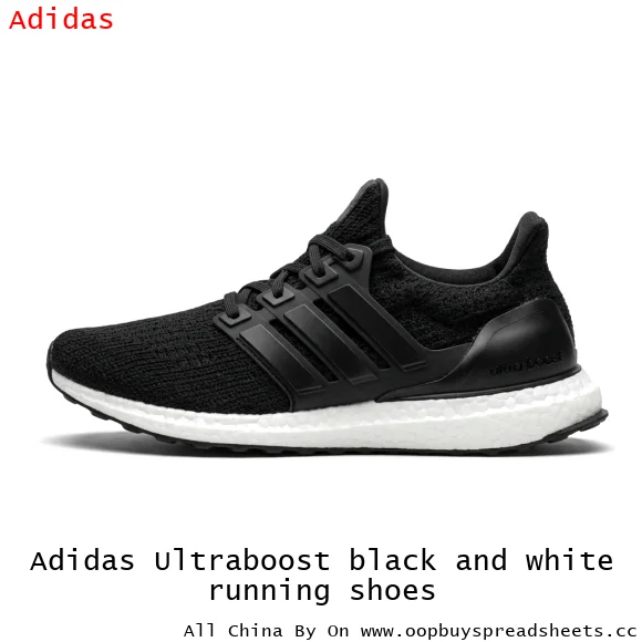 Adidas Ultraboost black and white running shoes